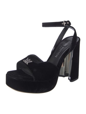 Louis Vuitton Velvet Slingback Sandals