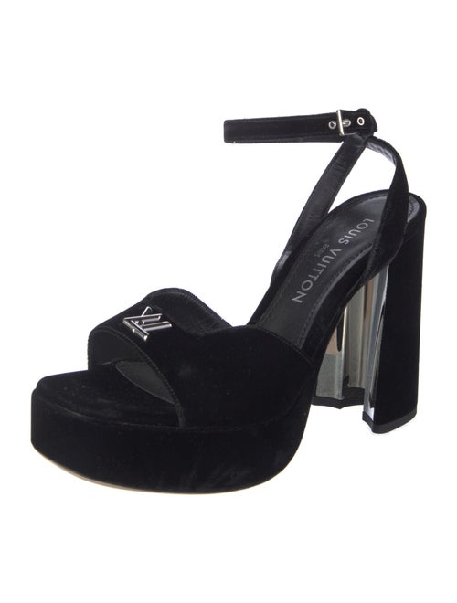 Louis Vuitton Velvet Slingback Sandals