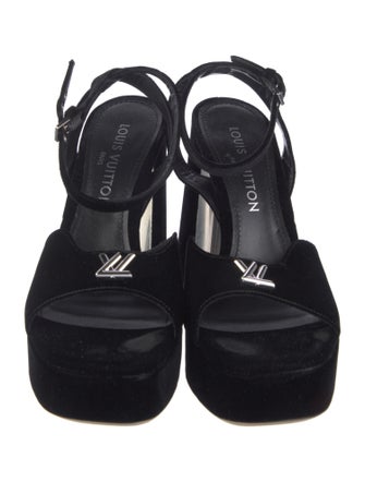 Louis Vuitton Velvet Slingback Sandals