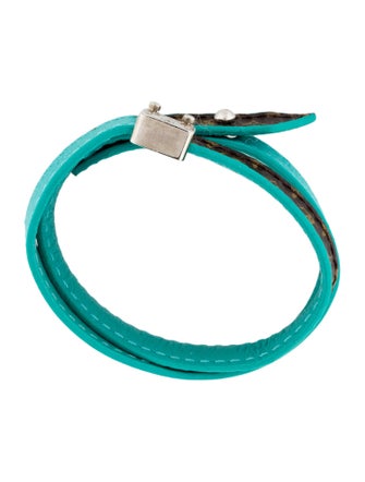 Louis Vuitton Leather Lockit Double Wrap Bracelet