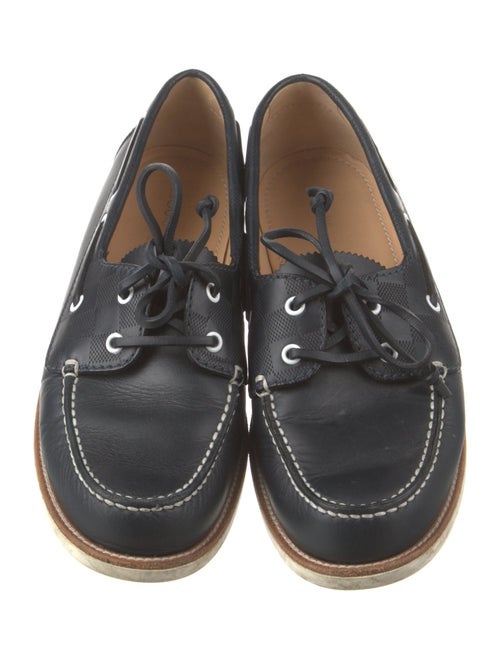 Louis Vuitton Leather Whipstitch Trim Boat Shoes