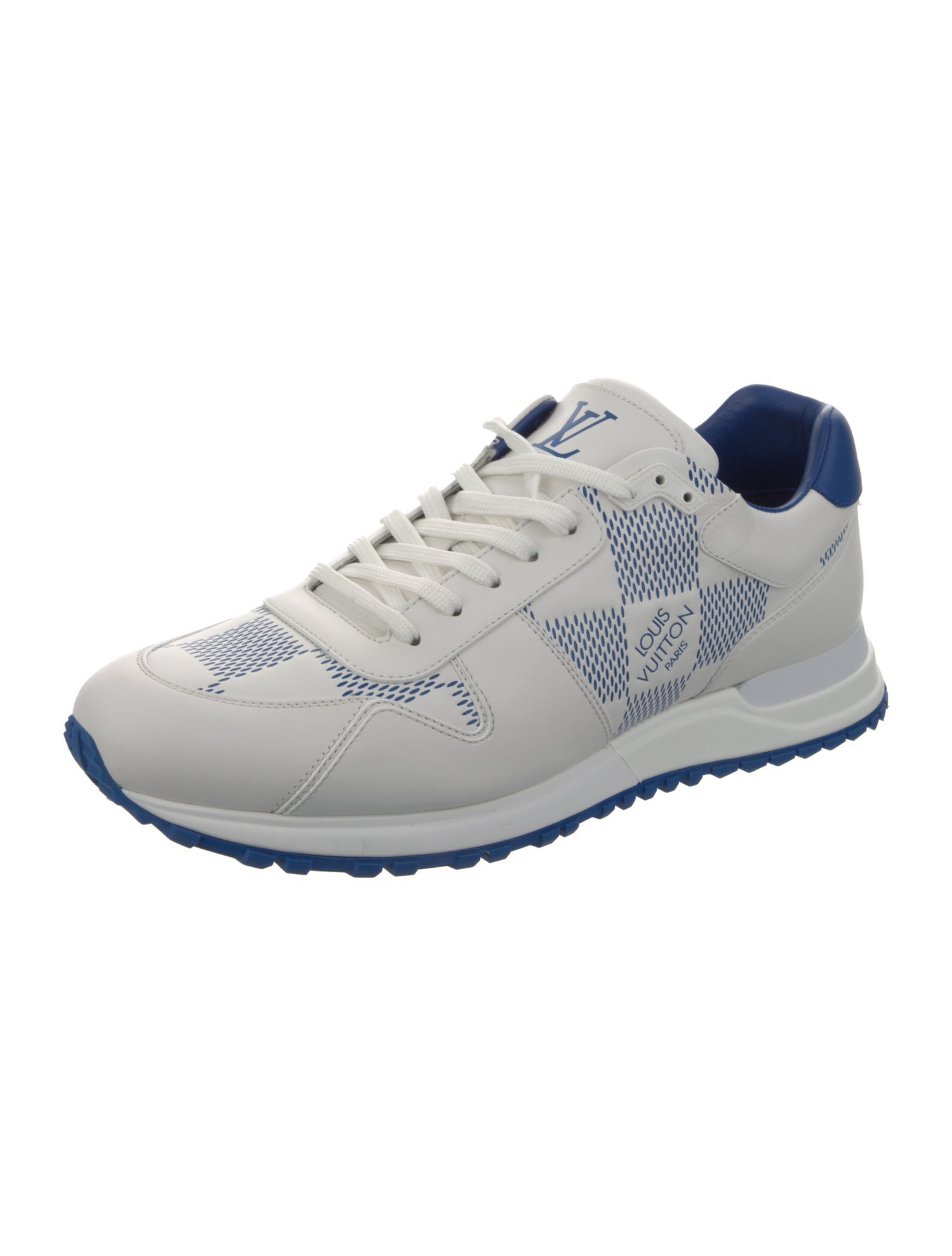 Louis Vuitton Damier Azur Pattern Leather Sneakers