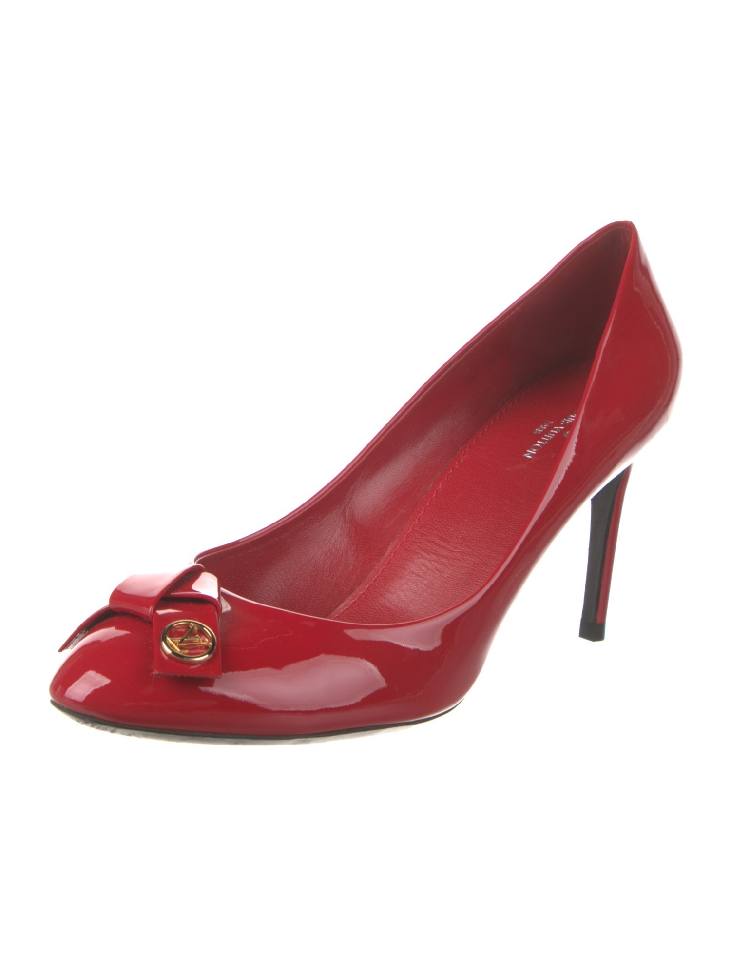Louis Vuitton Patent Leather Bow Accents Pumps