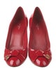 Louis Vuitton Patent Leather Bow Accents Pumps