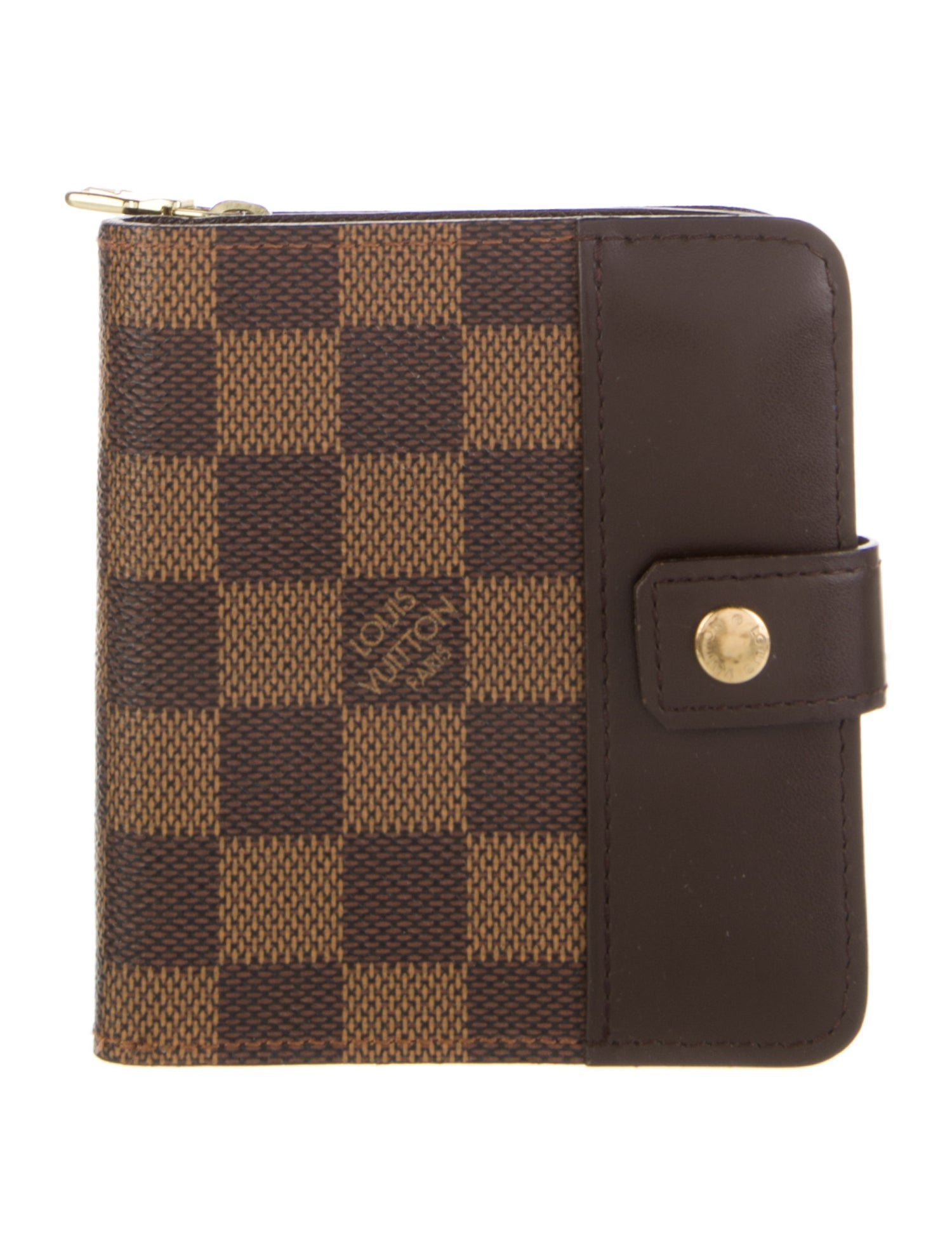Louis Vuitton Damier Ebene Pattern Coated Canvas Compact Wallet