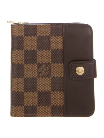 Louis Vuitton Damier Ebene Pattern Coated Canvas Compact Wallet