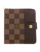 Louis Vuitton Damier Ebene Pattern Coated Canvas Compact Wallet