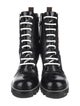 Louis Vuitton Signature Logo Patent Leather Combat Boots