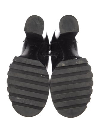 Louis Vuitton Signature Logo Patent Leather Combat Boots