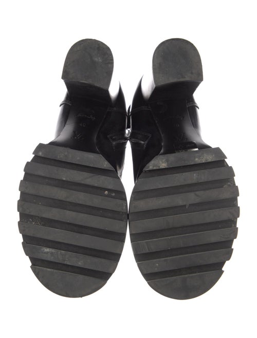 Louis Vuitton Signature Logo Patent Leather Combat Boots