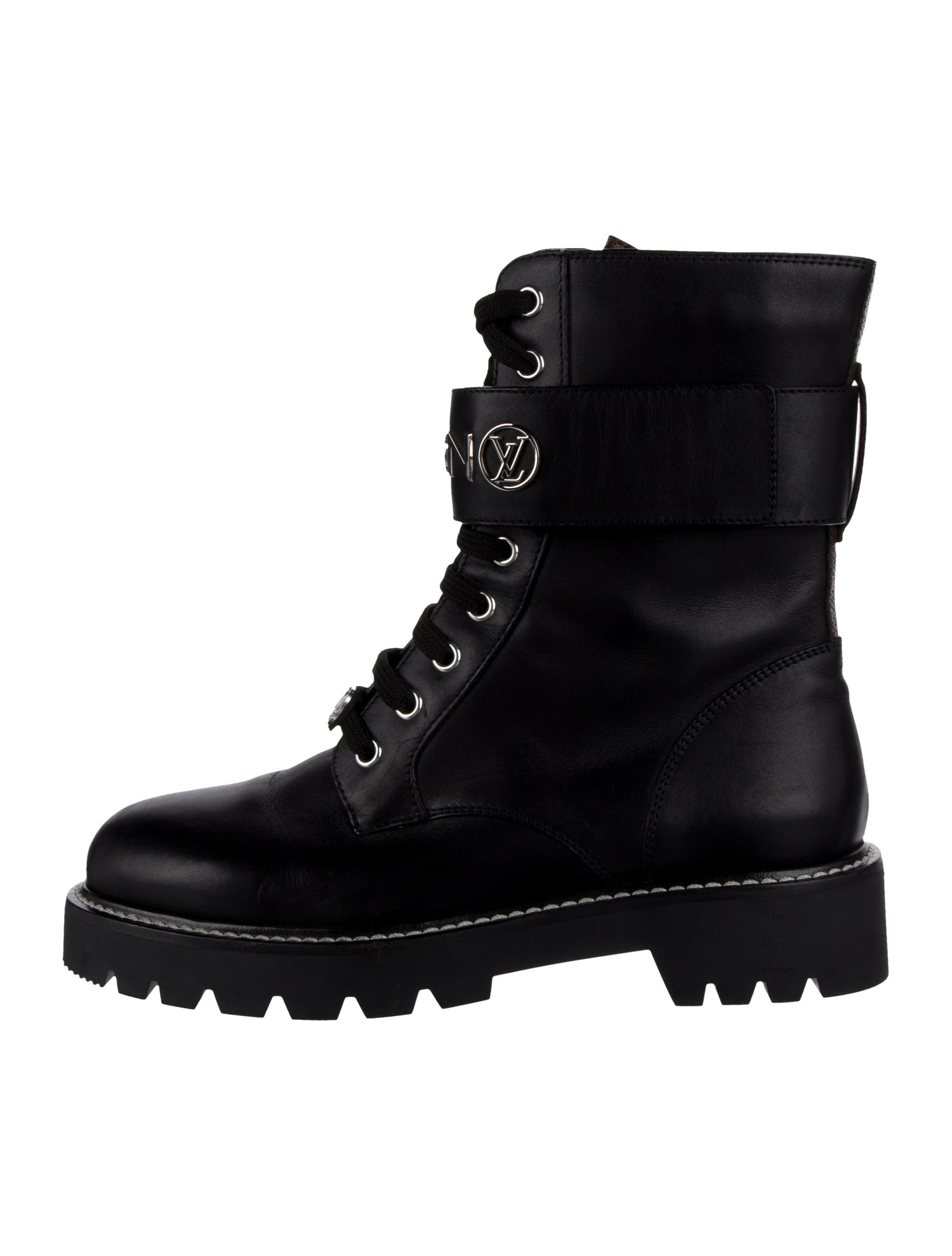 Louis Vuitton LV Monogram Leather Combat Boots