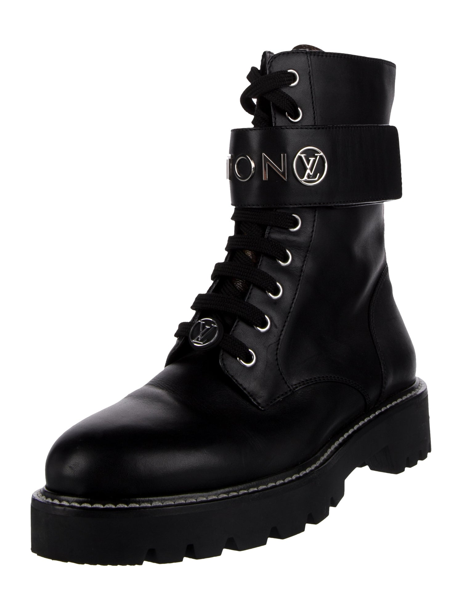 Louis Vuitton LV Monogram Leather Combat Boots