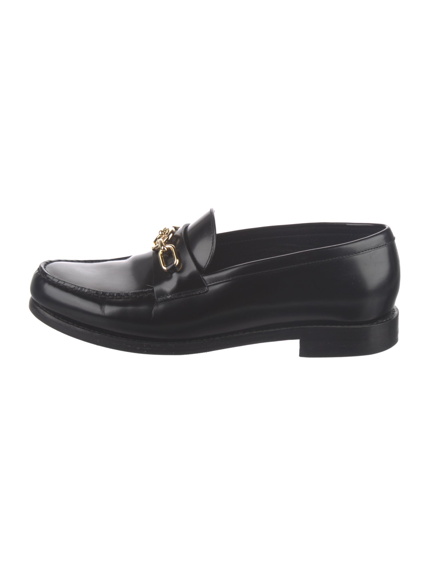 Louis Vuitton Signature Logo Leather Loafers