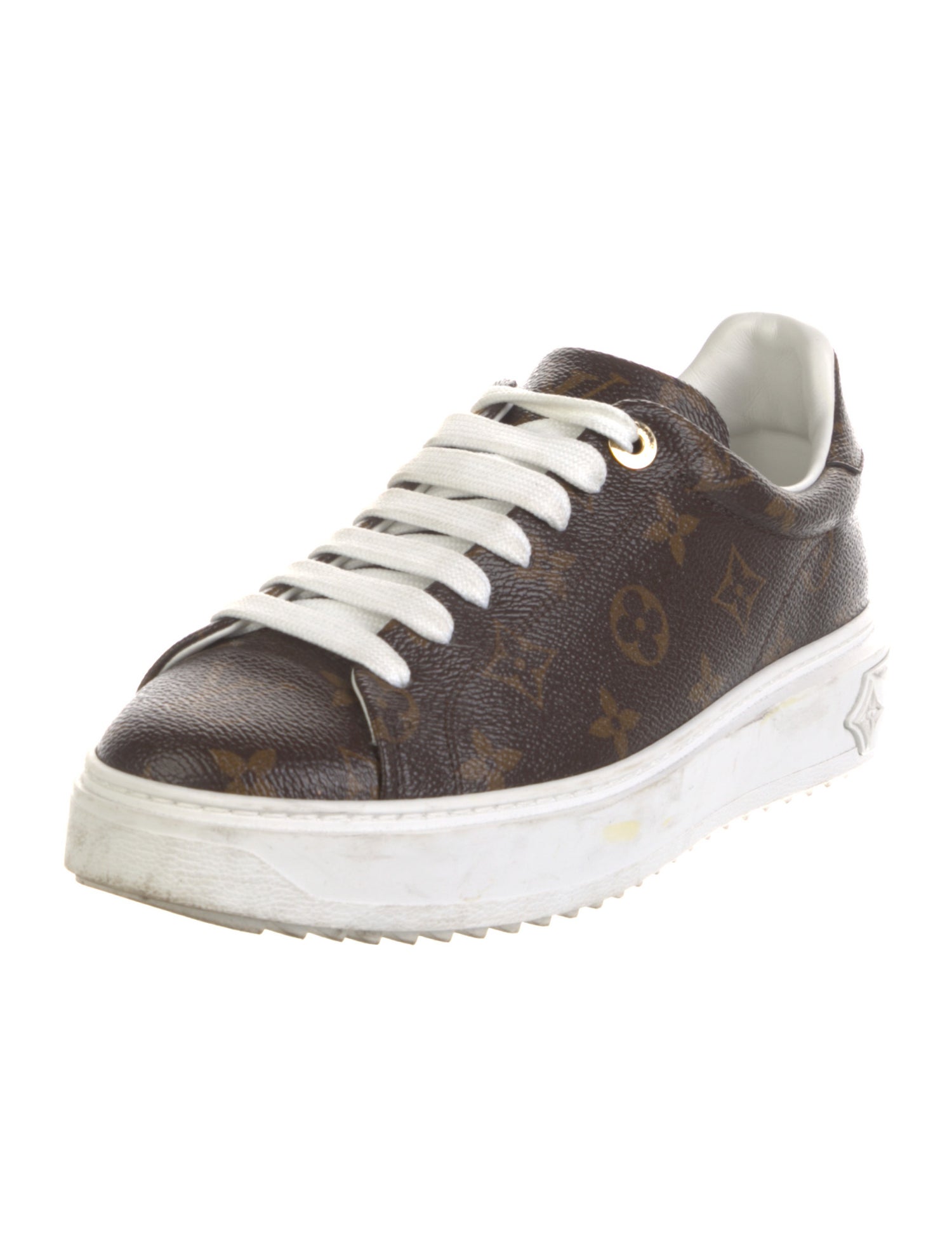 Louis Vuitton LV Monogram Leather Trim Embellishment Sneakers