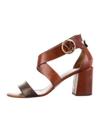 Louis Vuitton Signature Logo Leather Sandals