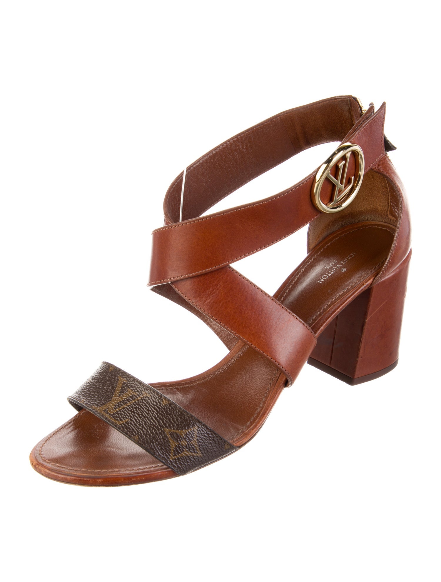 Louis Vuitton Signature Logo Leather Sandals