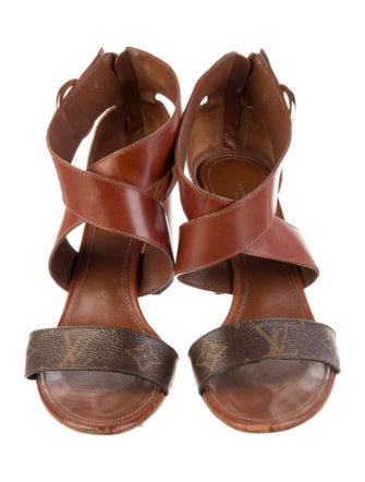 Louis Vuitton Signature Logo Leather Sandals