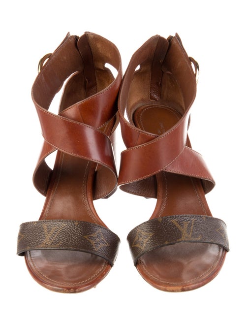 Louis Vuitton Signature Logo Leather Sandals