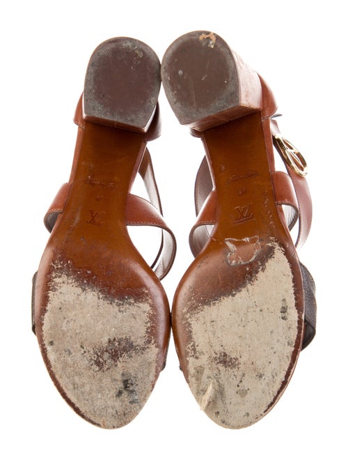 Louis Vuitton Signature Logo Leather Sandals