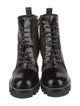 Louis Vuitton LV Monogram Leather Trim Embellishment Lace-Up Boots