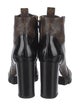 Louis Vuitton LV Monogram Leather Trim Embellishment Lace-Up Boots