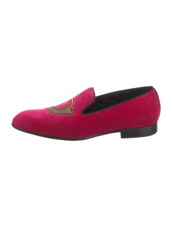 Louis Vuitton Velvet Embroidered Accent Loafers