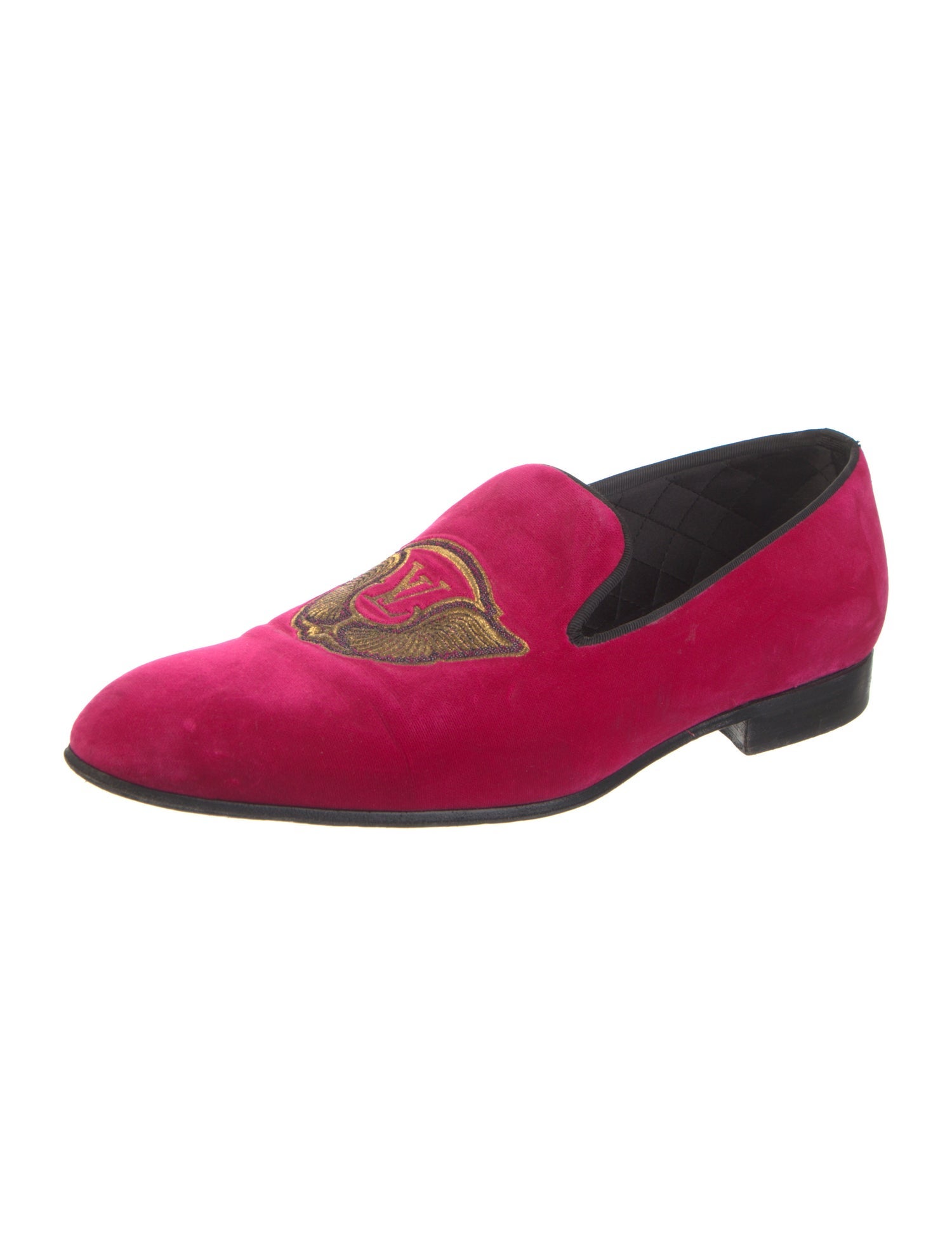 Louis Vuitton Velvet Embroidered Accent Loafers