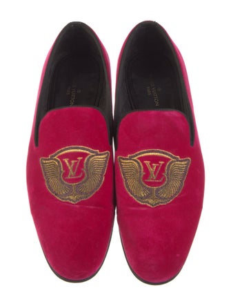 Louis Vuitton Velvet Embroidered Accent Loafers