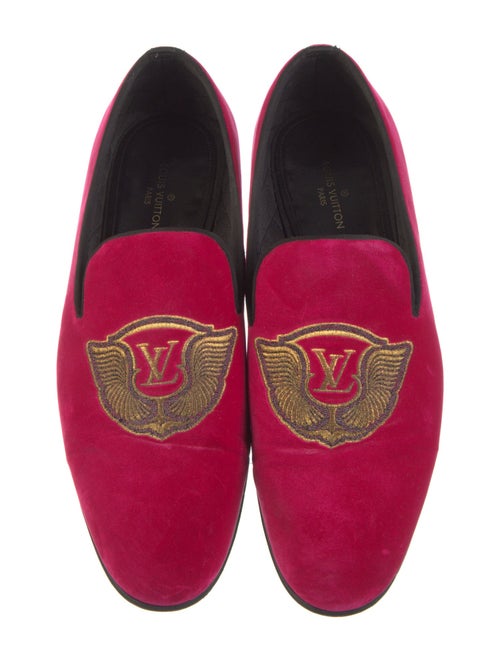 Louis Vuitton Velvet Embroidered Accent Loafers