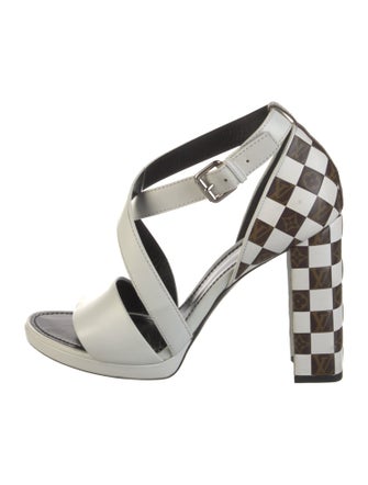 Louis Vuitton LV Monogram Leather Slingback Sandals