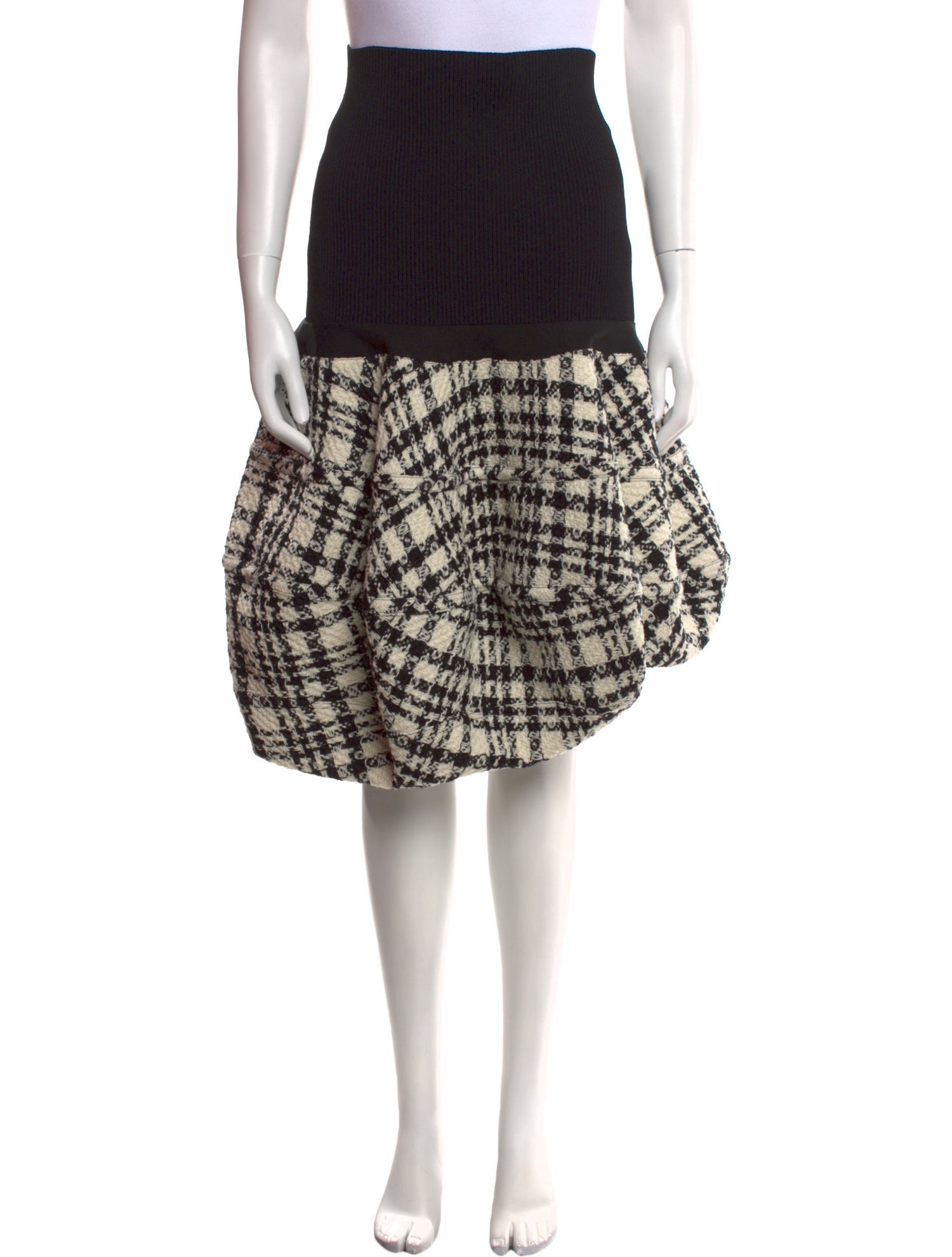 Louis Vuitton Tweed Pattern Knee-Length Skirt