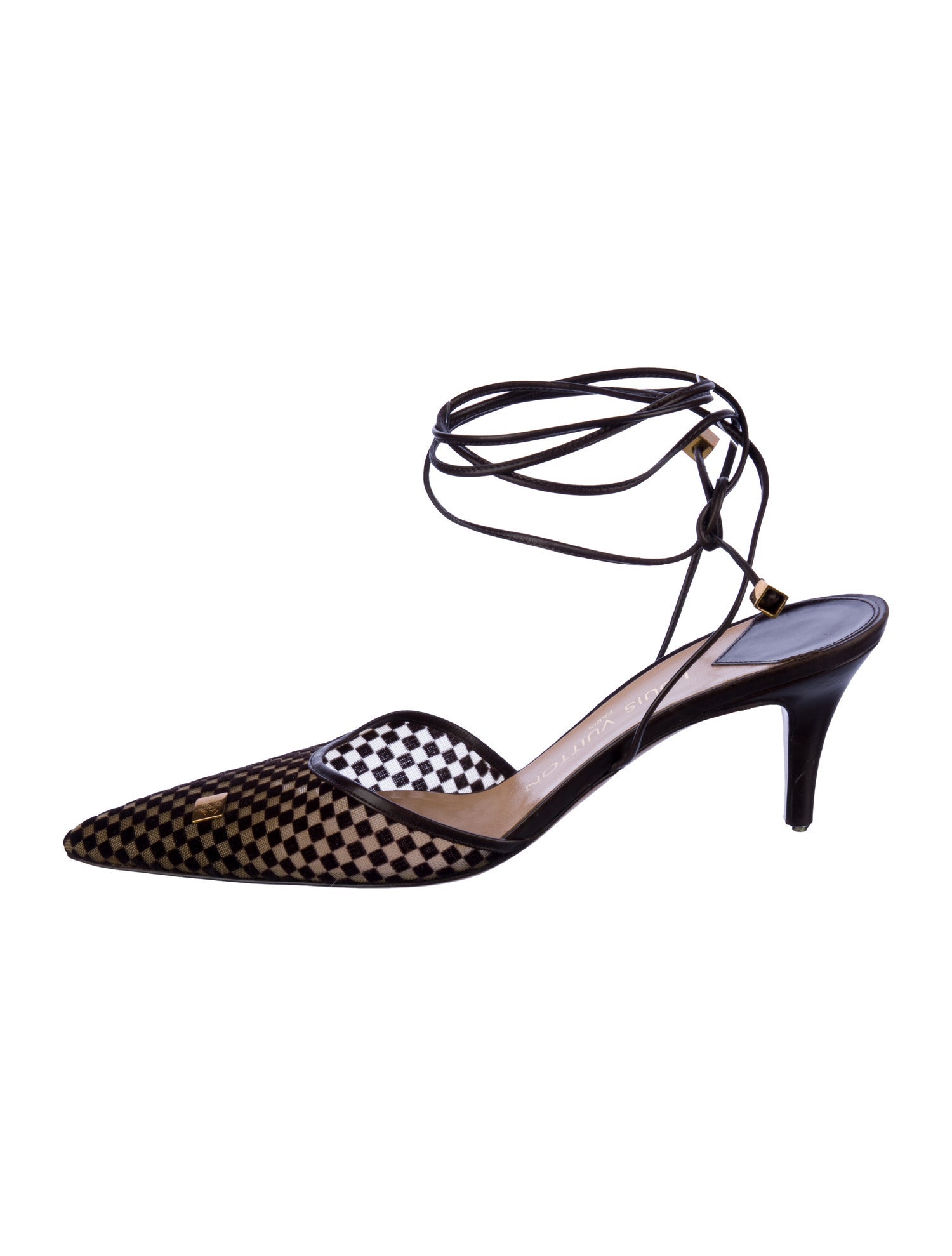 Louis Vuitton Leather Printed Slingback Pumps
