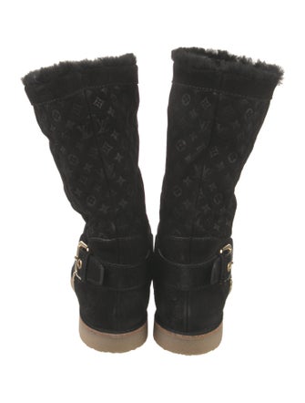 Louis Vuitton 2012 LV Monogram Moto Boots