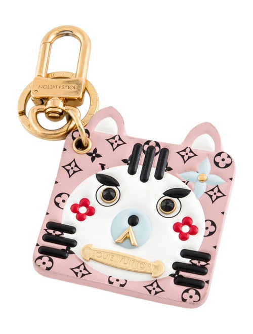 Louis Vuitton Monogram Fun Face Cat Bag Charm & Key Holder