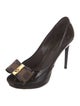 Louis Vuitton Patent Leather Bow Accents Pumps