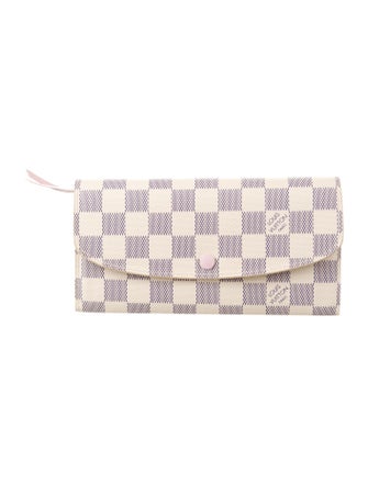 Louis Vuitton Damier Azur Pattern Coated Canvas Clemence Wallet