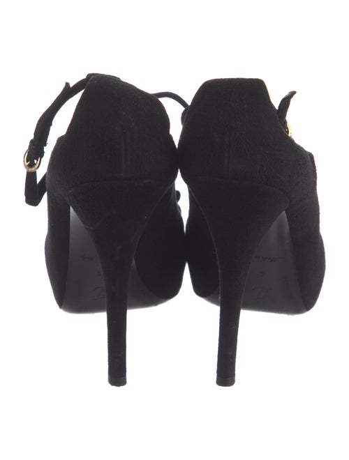 Louis Vuitton Suede Bow Accents T-Strap Pumps