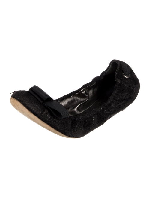 Louis Vuitton Suede Lasercut Accents Ballet Flats