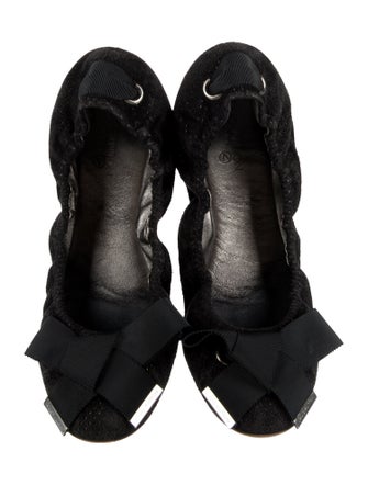 Louis Vuitton Suede Lasercut Accents Ballet Flats