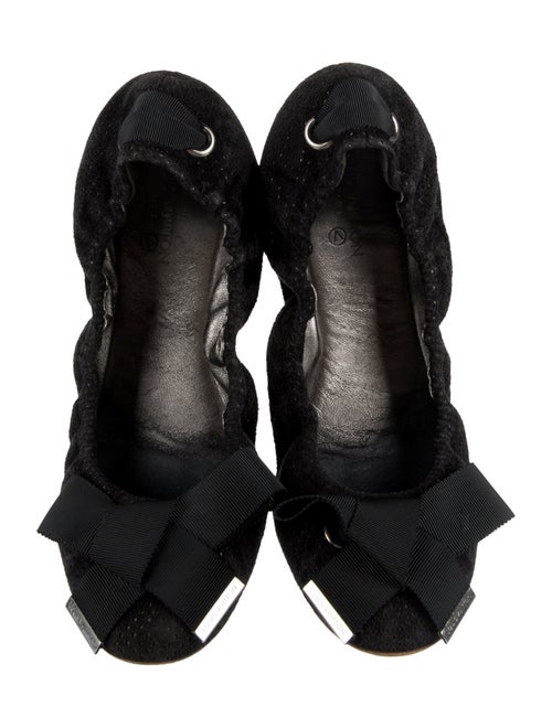 Louis Vuitton Suede Lasercut Accents Ballet Flats