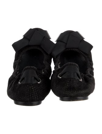 Louis Vuitton Suede Lasercut Accents Ballet Flats