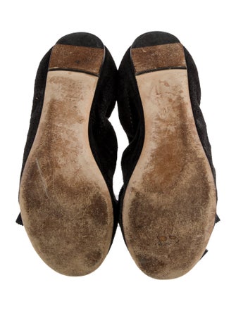 Louis Vuitton Suede Lasercut Accents Ballet Flats