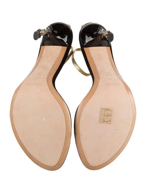 Louis Vuitton Leather Crystal Embellishments Sandals