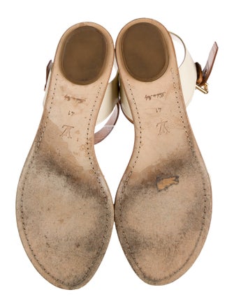 Louis Vuitton Leather Colorblock Pattern Slingback Sandals
