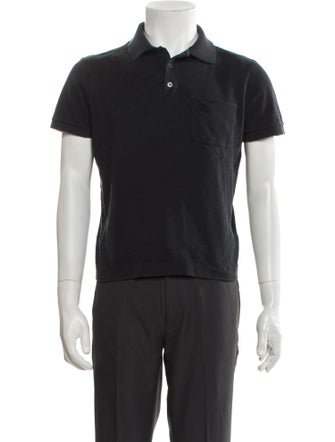 Louis Vuitton 2016 Damier Graphite Pattern Polo Shirt