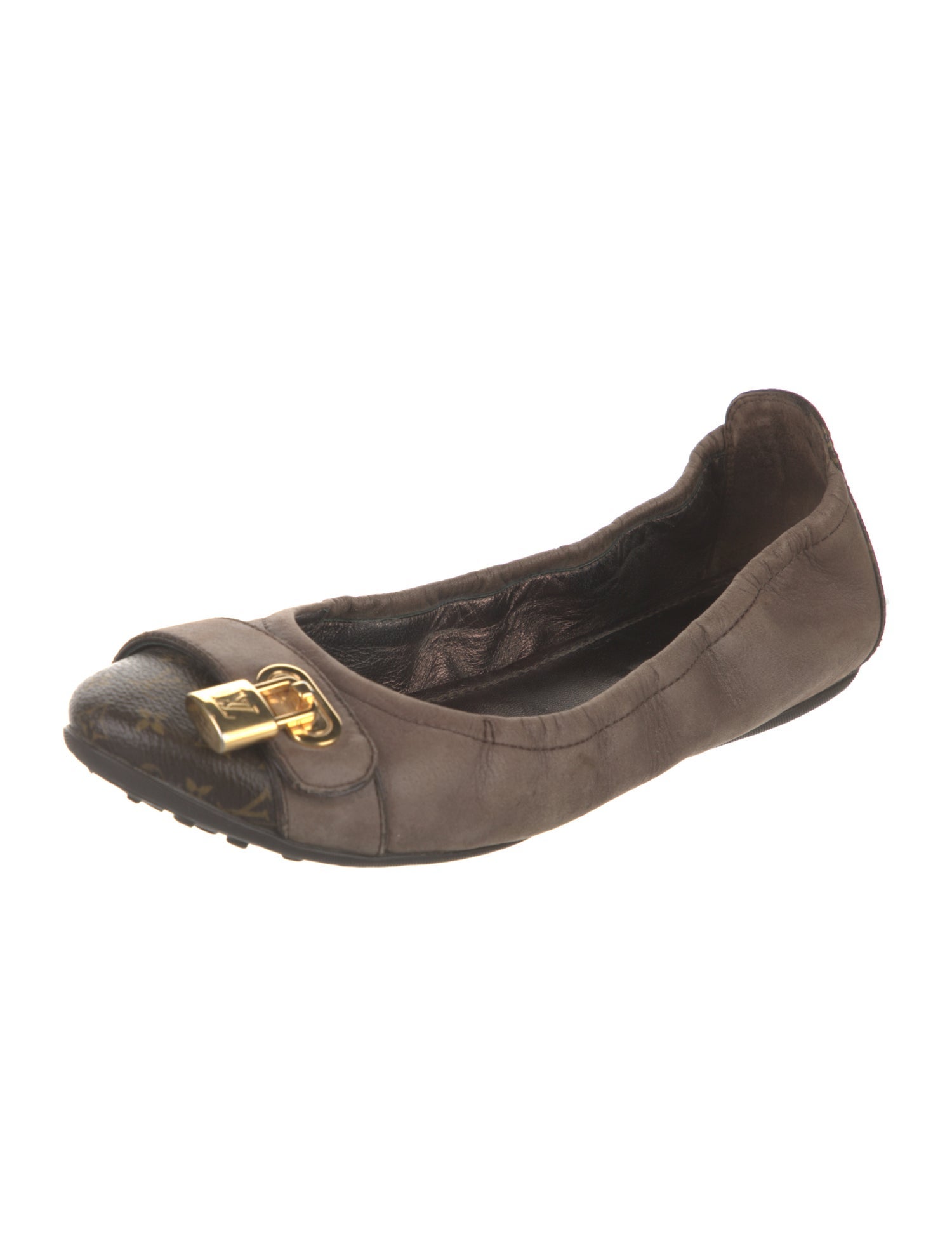 Louis Vuitton Leather Trim Embellishment Ballet Flats