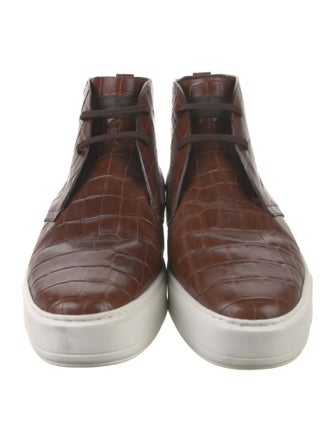 Louis Vuitton Embossed Leather Lace-Up Boots