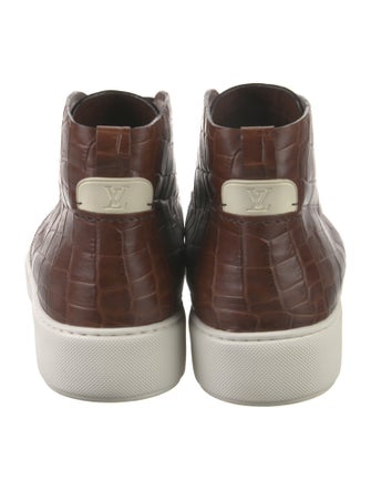 Louis Vuitton Embossed Leather Lace-Up Boots
