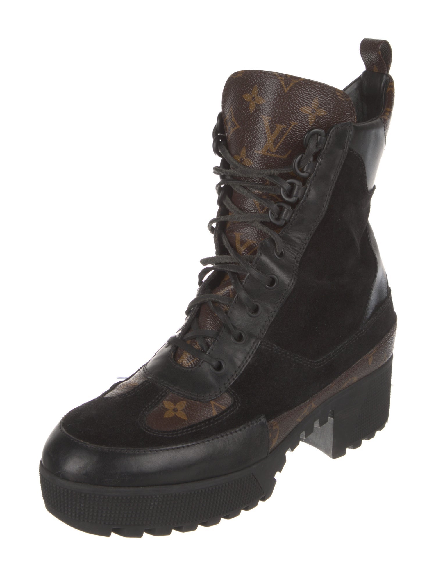 Louis Vuitton LV Monogram Canvas Combat Boots