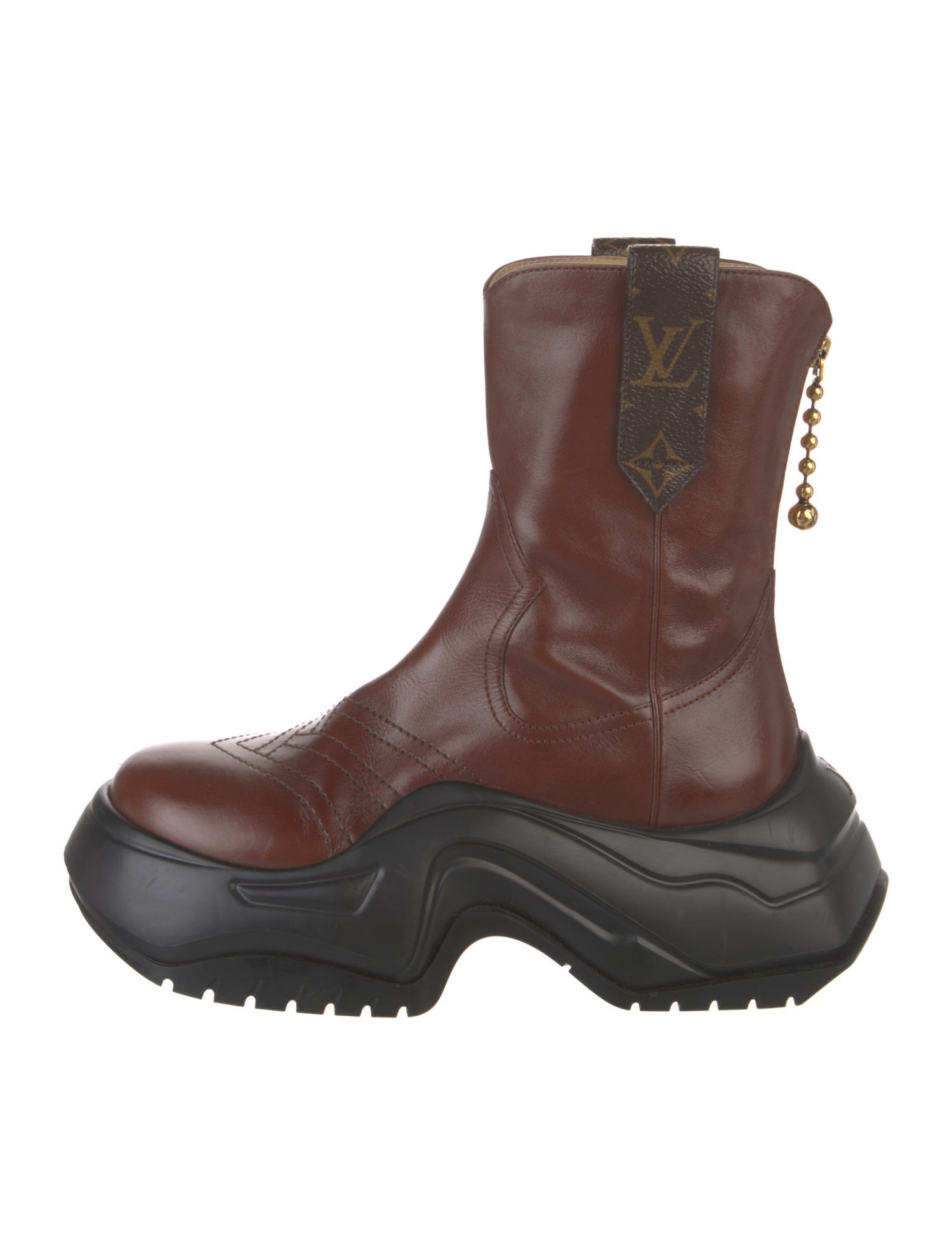 Louis Vuitton Leather Colorblock Pattern Chelsea Boots